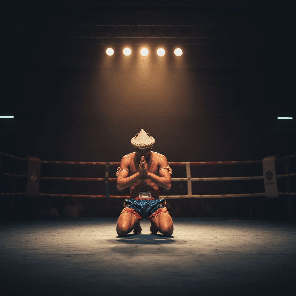 Kun Khmer fighter performing the Wai Kru